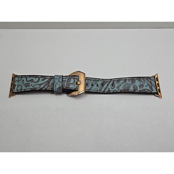 Hadlock Designs Turquoise Floral Leather Apple Watch Band 40mm Rose Gold Boho main image 7